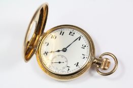 A Dennyson Gold Plated Half-Hunter Pocket Watch