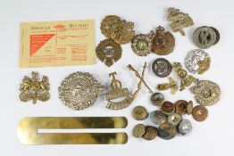 An Interesting Collection of Military Cap and Other Badges