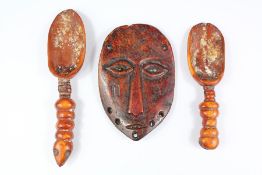 Pair of Antique Congolese Ivory Spoons