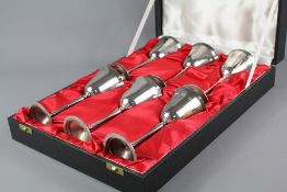 Set of Six Silver Goblets