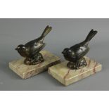 A Pair of French Cast Metal Bird Book Ends