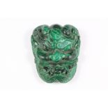 An Unusual Chinese Malachite Belt Buckle