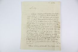 1794 Letter to Right Hon. Milady Winn