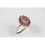 9ct Gold Ruby and Diamond Ring