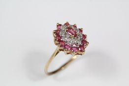 9ct Gold Ruby and Diamond Ring