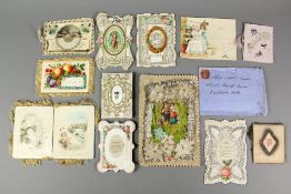 Ten late Victorian Paper Cut-Out Greeting and Valentine Cards.