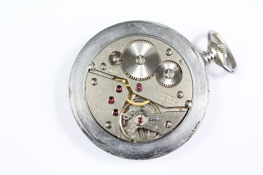 Stainless Steel Moeris Grand Prix Incabloc Pocket Watch - Image 5 of 5