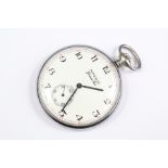 Stainless Steel Moeris Grand Prix Incabloc Pocket Watch