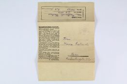 1943 Auschwitz Concentration Camp Letter