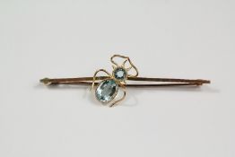 A 9ct Gold Blue Topaz Bug Brooch