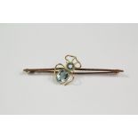 A 9ct Gold Blue Topaz Bug Brooch