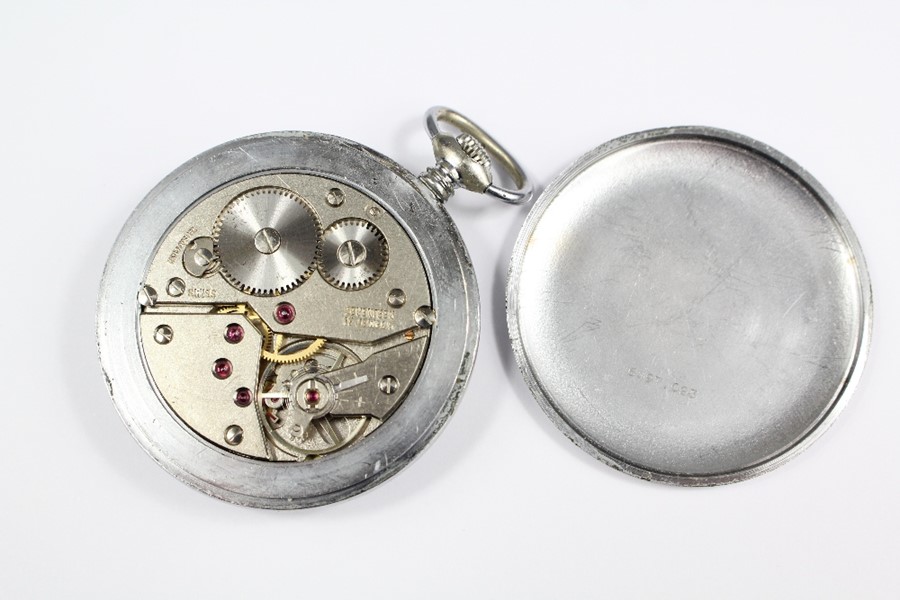 Stainless Steel Moeris Grand Prix Incabloc Pocket Watch - Image 4 of 5