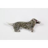 A Silver Marcasite Dachshund Brooch