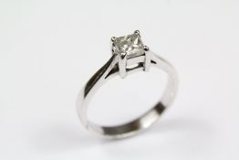 14ct White Gold Princess-Cut Diamond Ring