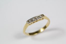 18ct Yellow Gold Five Stone Diamond Ring