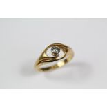 An 18ct Yellow Gold Solitaire Diamond Ring