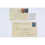 1868/71 GB 2d Blue Covers to New York and Concord Massachusetts