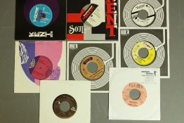 A Collection of 8 45 rpm Northern Soul Reissue Single Records on Various Labels