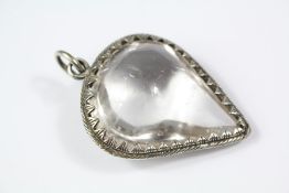 A Rock Crystal and Silver Pendant