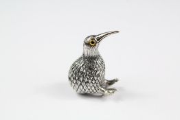 A Silver Miniature Kiwi Figurine