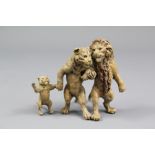 Cold Painted Bronze Group of Lions