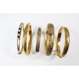 Five Rolled Gold Bangles