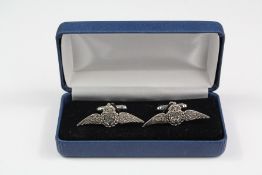 A Pair of Silver RAF Cufflinks