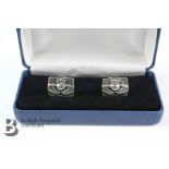 Pair of Silver Claddagh-Style Cufflinks