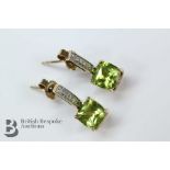 9ct Peridot and Diamond Earrings