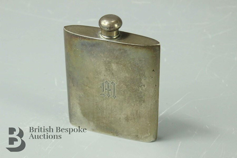 Silver Miniature Hip Flask - Image 2 of 2