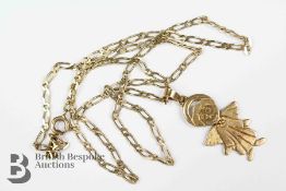 Italian 9ct gold Articulated Angel Pendant