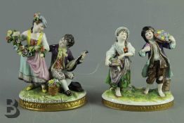 Two Continental Porcelain Figural Groups