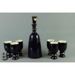 Cartonware Decanter and Six Goblets