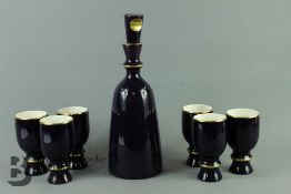 Cartonware Decanter and Six Goblets