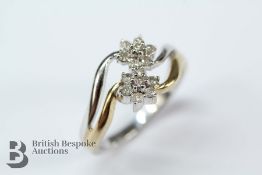 9ct Mixed Gold Crossover Ring