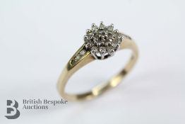 9ct Yellow Gold and Diamond Ring