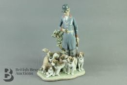 Lladro Figural Group - Huntsman and Hounds