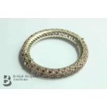 Indian Silver Filigree Ruby Bangle