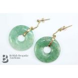 A Pair of Jade Disc Earrings