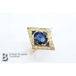 14/15ct Gold Sapphire and Diamond Ring