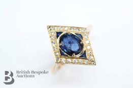 14/15ct Gold Sapphire and Diamond Ring