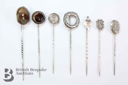 Silver-headed Tie Pins