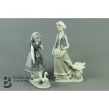 Lladro Figurines - Girl and Geese