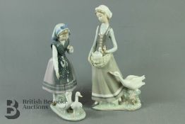 Lladro Figurines - Girl and Geese