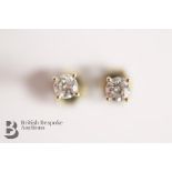 Pair of 18ct Yellow Gold Diamond Stud Earrings