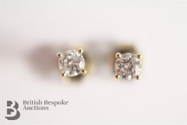 Pair of 18ct Yellow Gold Diamond Stud Earrings