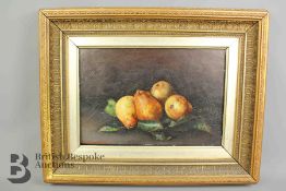 E.B Johnson Oil on Canvas Still Life with Fruit