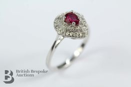 9ct White Gold Heart Ring