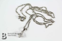 18ct White Gold Diamond Pendant Necklace