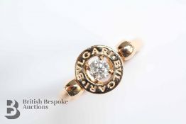 Bulgari 18ct Rose Gold Diamond Swivel Ring